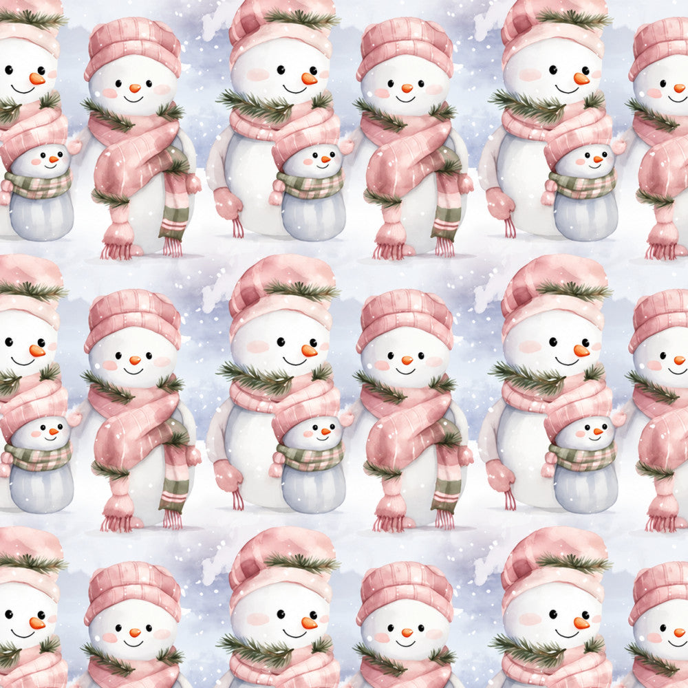 dusty rose, soft pink, cream white, pale blue, carrot orange, winter theme, christmas, holiday, snowman, festive, whimsical, cute, cheerful, plaid scarf, knit hat, evergreen branches, snow, kids room, nursery, baby, children's, playroom, seasonal, cozy, charming, sweet, gentle, soft aesthetic