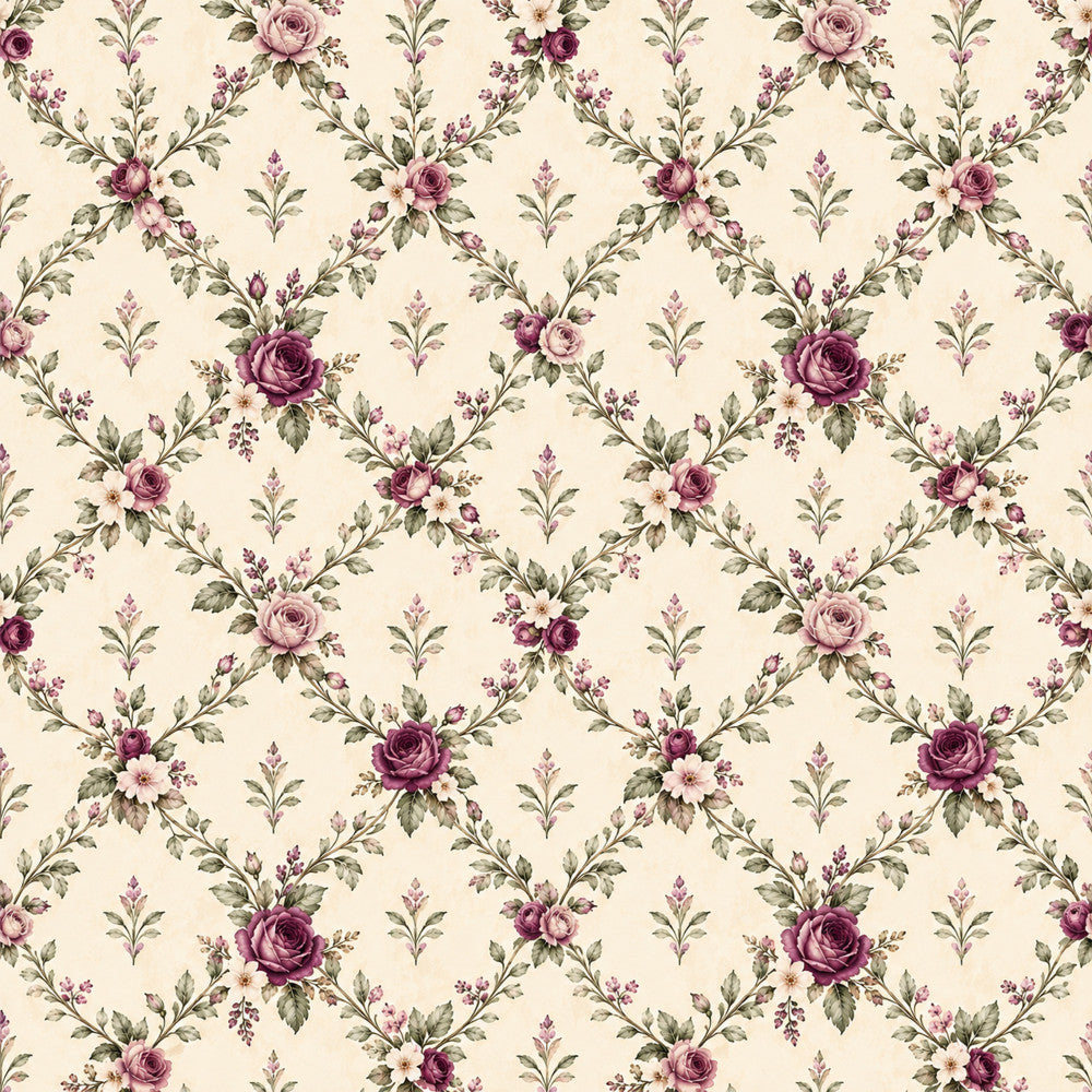 dusty rose, mauve, burgundy, cream, sage green, olive green, vintage floral, rose pattern, botanical, garden flowers, romantic, traditional, elegant, victorian, cottage core, spring, roses, buds, leaves, delicate florals, nature inspired, classic, timeless, heirloom, feminine, shabby chic, country, floral arrangement, multi-floral, pastel tones