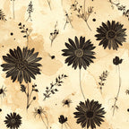 cream, black, sepia, vintage, botanical, floral, daisy, wildflowers, delicate, nature, rustic, elegant, retro, antique, sketch, line drawing, botanical illustration, garden, classic, timeless, whimsical, cottage core, farmhouse, aesthetic, pressed flowers, heritage, nostalgic, victorian