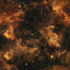 brown, rust, amber, golden, black, space, galaxy, nebula, stars, celestial, cosmic, astronomical, painted, watercolor effect,, fabric panel, night sky, starfield, universe, deep space