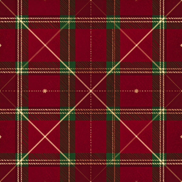 burgundy red, forest green, gold, cream, plaid, tartan, geometric, traditional, elegant, rustic, holiday, christmas, festive, stars, striped, scottish, woven texture, classic, formal, winter, dark red, emerald green, sophisticated, vintage, celestial, decorative details, richly colored, ornate, timeless