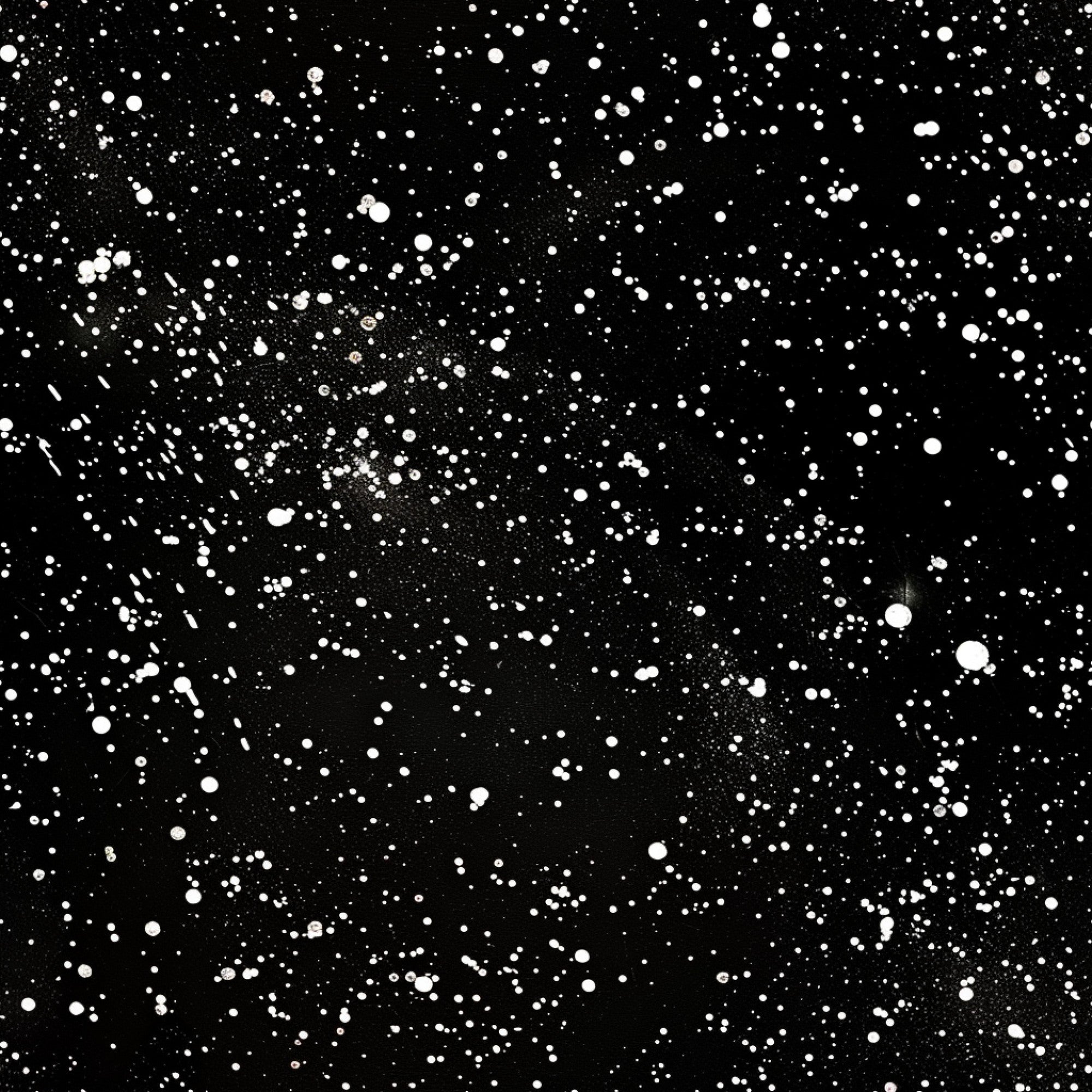 black background, white dots, paint splatter, speckled pattern, abstract design, modern style, monochrome, scattered spots, artistic texture,, fabric panel, contemporary pattern, random distribution, high contrast, minimalist aesthetic, geometric elements, crafting material, sewing fabric