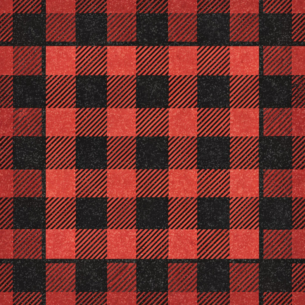 red, black, buffalo plaid, checkered pattern, gingham, plaid design,, fabric panel, alternating squares, diagonal stripes, rustic, country style, geometric pattern, textured appearance, cabin decor, lumberjack plaid, woven effect, square blocks, contrasting colors, vintage plaid