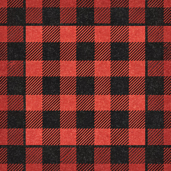 red, black, buffalo plaid, checkered pattern, gingham, plaid design,, fabric panel, alternating squares, diagonal stripes, rustic, country style, geometric pattern, textured appearance, cabin decor, lumberjack plaid, woven effect, square blocks, contrasting colors, vintage plaid