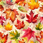 autumn leaves, fall foliage, maple leaves, red leaves, orange leaves, yellow leaves, golden yellow, burnt orange, crimson red, coral pink, forest green, sage green, watercolor, nature, seasonal, autumn, fall, thanksgiving, harvest, whimsical, artistic, leaf pattern, botanical, transitional style, warm colors, vibrant colors, kids room, playroom, nature-themed, woodland