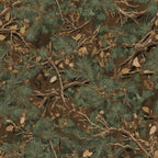 realistic camouflage, hunting pattern, forest green, earth brown, tan beige, pine needles, tree branches, fallen leaves, woodland foliage, natural camouflage, outdoor theme,, fabric panel, nature elements, forest floor, hunting season, military colors, organic shapes, textured appearance, seamless repeat