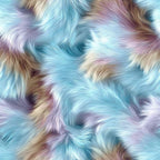 fluffy fur, soft texture, pastel colors, light blue, lavender purple, cream beige, rose pink, swirling patterns, flowing fur, luxurious feel,, fabric panel, dreamy aesthetic, silky appearance, wavy strands, multi-colored fur, gentle hues, smooth texture, crafting material