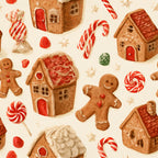 gingerbread, christmas, holiday, candy cane, lollipop, gingerbread house, gingerbread man, red and cream, warm brown, tan, festive, whimsical, traditional, stars, peppermint, sweet treats, bakery, vintage christmas, winter, seasonal, kids, children's, playroom, nursery, dessert theme, charming, nostalgic, classic holiday