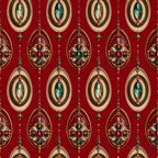 crimson red, forest green, gold, burgundy, elegant, vintage, jeweled tones, ornamental, luxury, damask-inspired, medallion motif, gem stones, chandelier, classic, traditional, formal, sophisticated, holiday, christmas, festive, decorative medallions, hanging jewels, beaded details, regal, opulent, jewel embellished, timeless, ornate