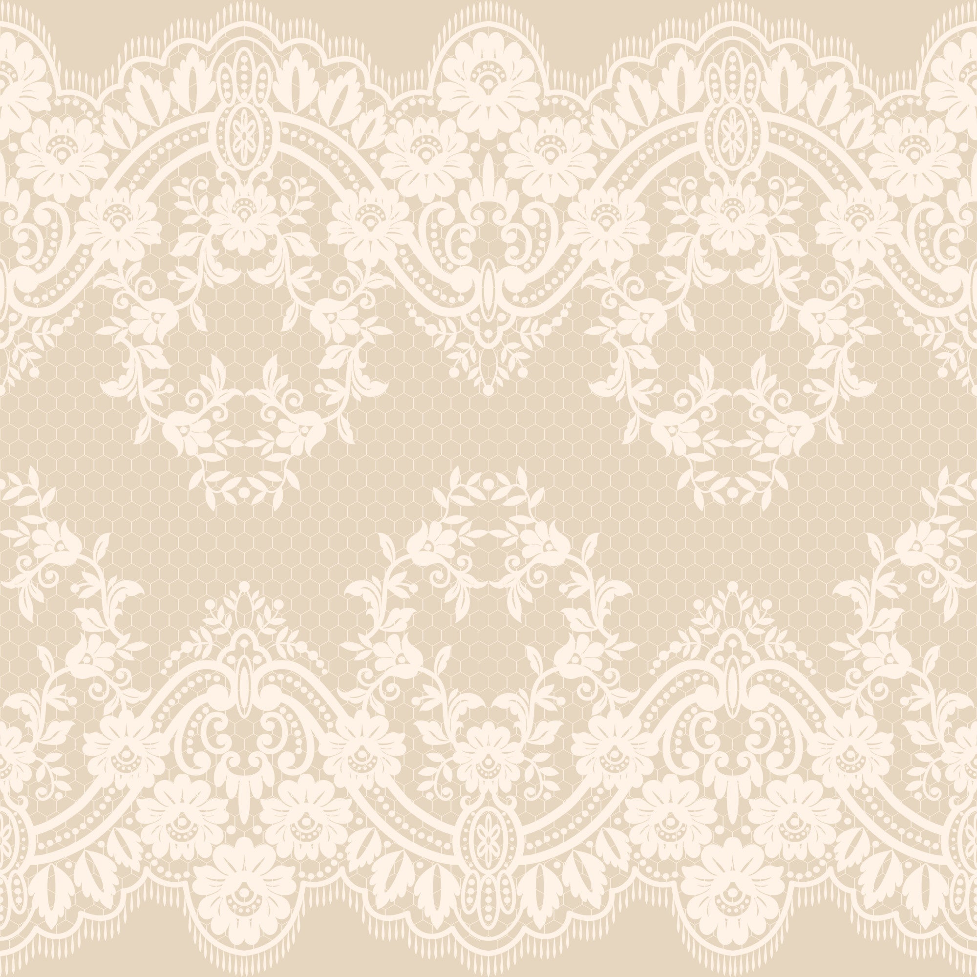 beige, cream, white, lace pattern, victorian lace, ornate design, floral motifs, delicate scrollwork, vintage style, romantic pattern,, fabric panel, intricate details, soft tones, elegant design, decorative border, feminine aesthetic, tea party theme, neutral palette