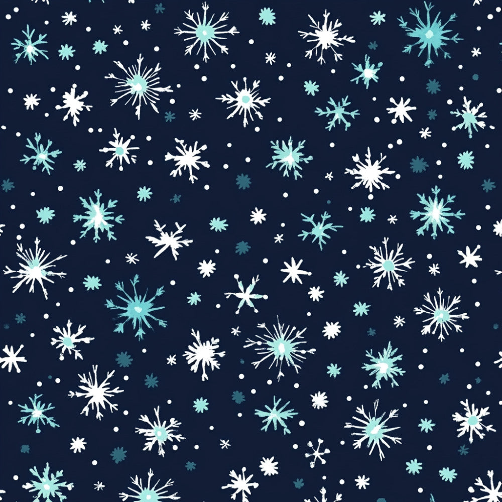 navy blue, white, turquoise, cyan, icy blue, snowflake, winter, christmas, holiday, frozen, sparkle, celestial, geometric, modern, whimsical, elegant, cold weather, snow, frosty, shimmering, kids, children, playroom, nursery, baby, seasonal, december, frost pattern, starburst, icy design