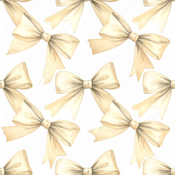 cream, beige, tan, ivory, gold, soft yellow, bows, ribbons, elegant, vintage, feminine, romantic, classic, traditional, decorative bows, tied ribbons, neutral, sophisticated, delicate, charming, timeless, gift wrapping, baby shower, nursery, girls room, feminine decor, pretty, graceful, refined, nature inspired