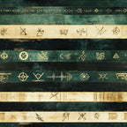 teal green, forest green, cream, gold, vintage, celestial, mystical, nautical, geometric, striped, symbols, runes, compass, wheels, anchors, stars, sun, moon, bohemian, elegant, rustic, adventure, travel, maritime, steampunk, gothic, celestial symbols, antique, distressed, aged