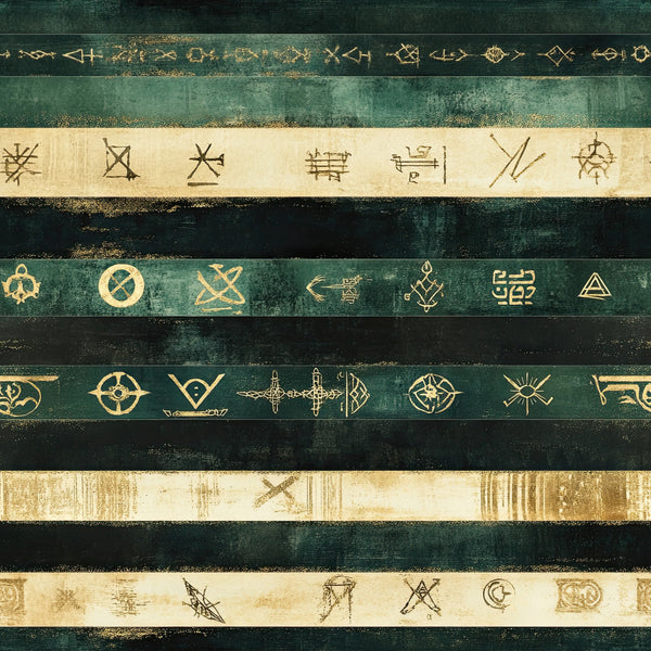 teal green, forest green, cream, gold, vintage, celestial, mystical, nautical, geometric, striped, symbols, runes, compass, wheels, anchors, stars, sun, moon, bohemian, elegant, rustic, adventure, travel, maritime, steampunk, gothic, celestial symbols, antique, distressed, aged