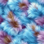 fluffy fur, swirled pattern, blue tones, purple hues, brown accents, white highlights, soft texture, abstract swirls, luxurious feel,, fabric panel, flowing design, multi-colored, silky appearance, dimensional look, artistic rendering, smooth gradients, contemporary style, crafting material, sewing fabric