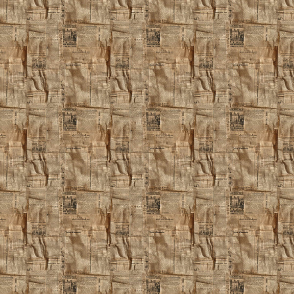 beige, tan, sepia, brown, vintage newspapers, aged paper, text columns, headlines, antique style, weathered appearance, nostalgic,, fabric panel, retro design, old-fashioned, faded print, newspaper clippings, historical feel, muted tones, repeating pattern