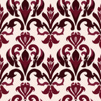 burgundy, deep red, cream, beige, damask pattern, ornate scrollwork, baroque motifs, floral flourishes, elegant swirls, decorative medallions, vintage style, sophisticated design,, fabric panel, ornamental, intricate details, layered pattern, romantic aesthetic, luxurious appearance