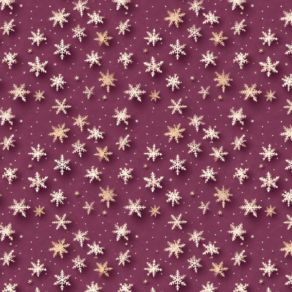 burgundy, wine, cream, gold, ivory, snowflake, winter, christmas, holiday, elegant, festive, sparkle, metallic, geometric, traditional, formal, sophisticated, snowing, frost, frozen, seasonal, home decor, upholstery, apparel, sophisticated style, luxe, rich color, detailed pattern, repeating snowflakes, winter wonderland