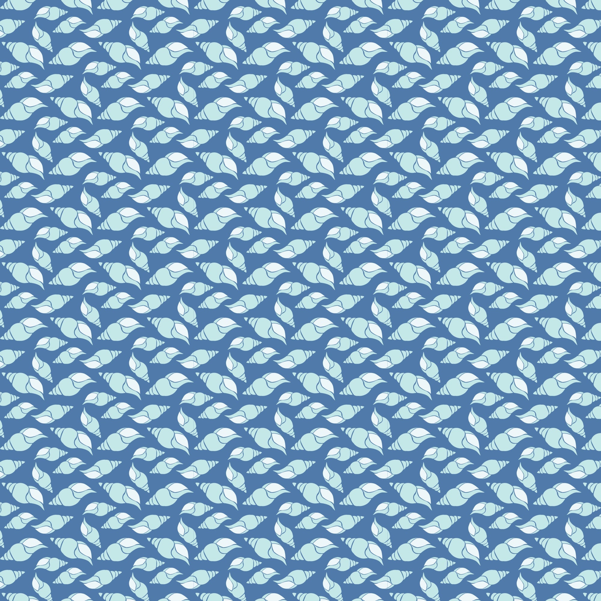 navy blue, light blue, white, seashells, conch shells, spiral shells, ocean pattern, nautical design, marine life, beach theme,, fabric panel, repeating pattern, coastal motif, sea creatures, ocean blue, shell collection, maritime style, summer fabric, aquatic design