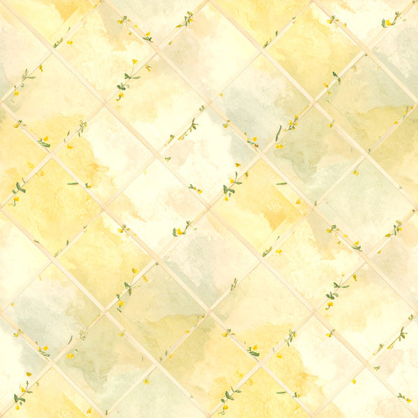 pale yellow, cream, soft yellow, sage green, watercolor, floral, pressed flowers, botanical, delicate flowers, herringbone, diagonal pattern, nature, spring, garden, vintage, soft, romantic, whimsical, cottage core, farmhouse, gentle, peaceful, calming, baby nursery, baby girl, baby shower, pastoral, wildflowers, pressed petals, dreamy