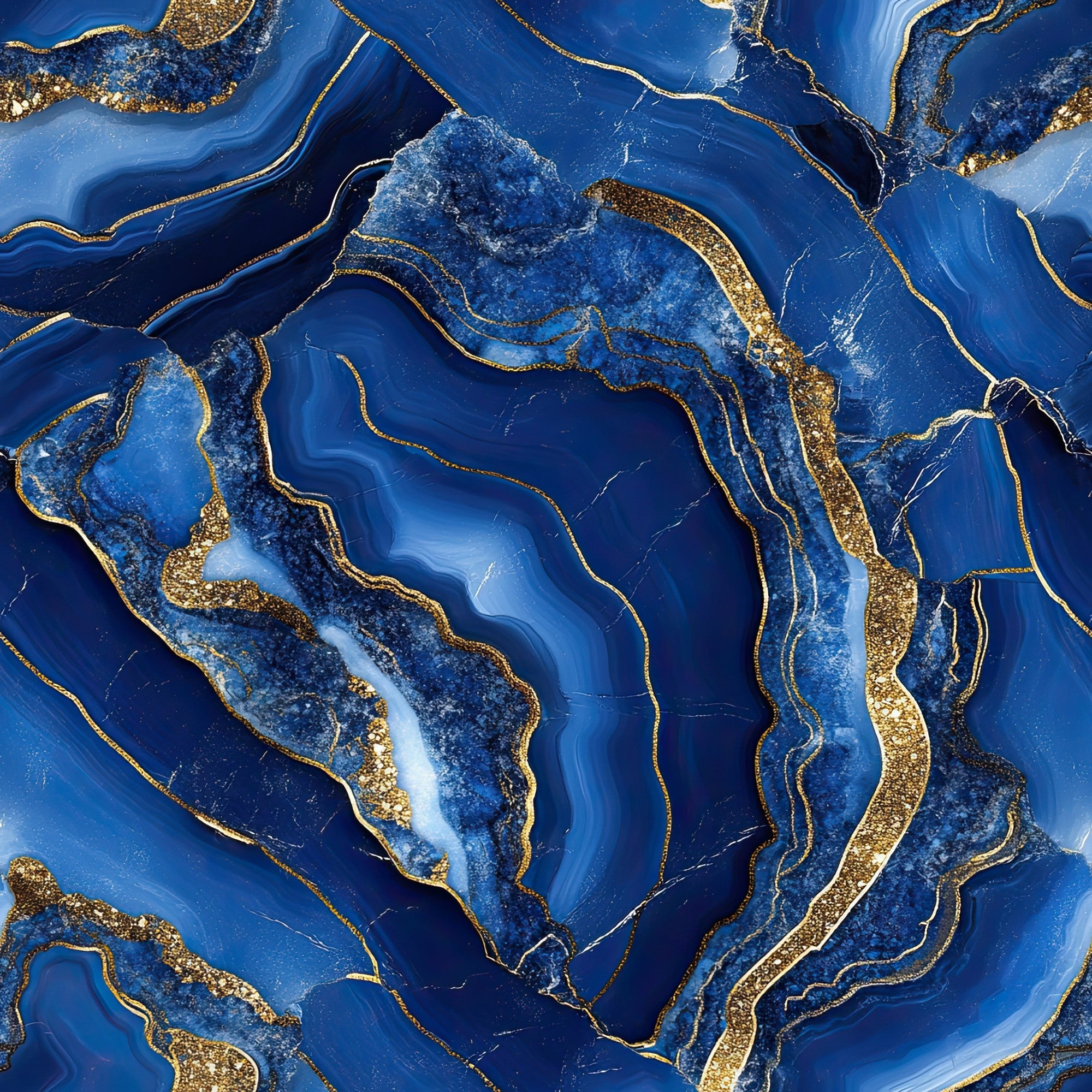 royal blue, deep blue, gold accents, metallic gold, agate pattern, marble veining, geode design, swirling lines, organic flowing, mineral texture, stone pattern, luxurious, elegant, fluid motion,, fabric panel, natural formation, crystalline structure, rich colors, sophisticated