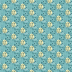 turquoise, teal, yellow, cream, atomic starburst, mid-century modern, geometric pattern, radiating lines, dots, nodes, retro design, vintage style,, fabric panel, starburst motif, atomic age, angular design, repeating pattern, modernist, grid background