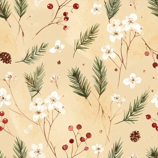 cream, beige, ivory, forest green, sage green, burgundy, dusty rose, mauve, floral, botanical, nature, vintage, rustic, elegant, whimsical, wildflowers, berries, pine branches, evergreen, delicate, spring, winter, christmas, holiday, farmhouse, cottage core, nursery, baby shower, traditional, watercolor