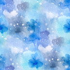 sky blue, periwinkle, lavender, white, pale blue, soft blue, cloud white, winter white, snowflake, abstract, watercolor, floral, clouds, winter, holiday, christmas, celestial, whimsical, dreamy, magical, ethereal, soft, gentle, nursery, baby room, kids room, toddler, snowflakes, bokeh, sparkle