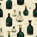 forest green, cream, beige, gold, black, vintage bottles, apothecary, potion bottles, alchemy, mystical, magical, gothic, dark academia, witch, witchy, speckled texture, distressed, steampunk, vintage laboratory, celestial, mysterious, elegant, bohemian, whimsical, goth aesthetic, dark moody, vintage apothecary, potions, spell bottles, halloween