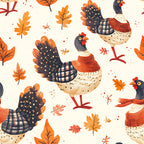 autumn farmhouse, cream, navy blue, rust orange, red, fall leaves, roosters, chickens, poultry, birds, nature, whimsical, rustic, folk art, harvest, thanksgiving, country, plaid pattern, checkered, pastoral, farm animals, woodland, cozy, traditional, cottage core, seasonal, fall decor, kids room, playroom