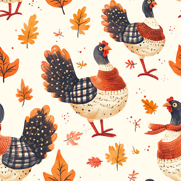autumn farmhouse, cream, navy blue, rust orange, red, fall leaves, roosters, chickens, poultry, birds, nature, whimsical, rustic, folk art, harvest, thanksgiving, country, plaid pattern, checkered, pastoral, farm animals, woodland, cozy, traditional, cottage core, seasonal, fall decor, kids room, playroom