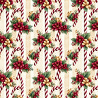 burgundy red, cream, gold, green, candy cane striped, floral, holiday, christmas, vintage, elegant, traditional, festive, roses, peonies, berries, striped, botanical, winter, seasonal, red flowers, tan stripes, decorative, romantic, classic, christmas floral, holiday decoration, gift worthy, sophisticated