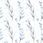 light blue, dusty blue, gray, watercolor, botanical, floral, nature, elegant, soft, delicate, berries, leaves, branches, minimalist, modern, gentle, calming, nursery, baby room, gender neutral, spring, winter, whimsical, peaceful, serene, muted tones, organic, natural design, subtle pattern