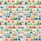 watercolor style, stadium seating, colorful chairs, football bleachers, sports theme,, fabric panel, red seats, blue seats, green seats, yellow seats, orange seats, pink seats, multicolored pattern, athletic venue, spectator seating, geometric arrangement, rows of chairs, sports decor, vibrant colors