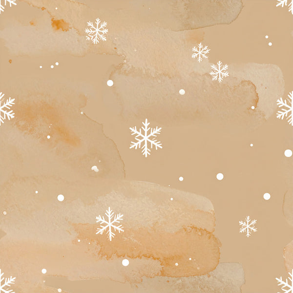 tan, beige, cream, warm neutral, watercolor, snowflake, winter, christmas, holiday, festive, elegant, whimsical, rustic, minimalist, scandinavian, modern, soft, delicate, snow, falling snow, sparkle, shimmer, abstract watercolor, painted, artistic, winter wonderland, cozy, nursery, baby, gender neutral
