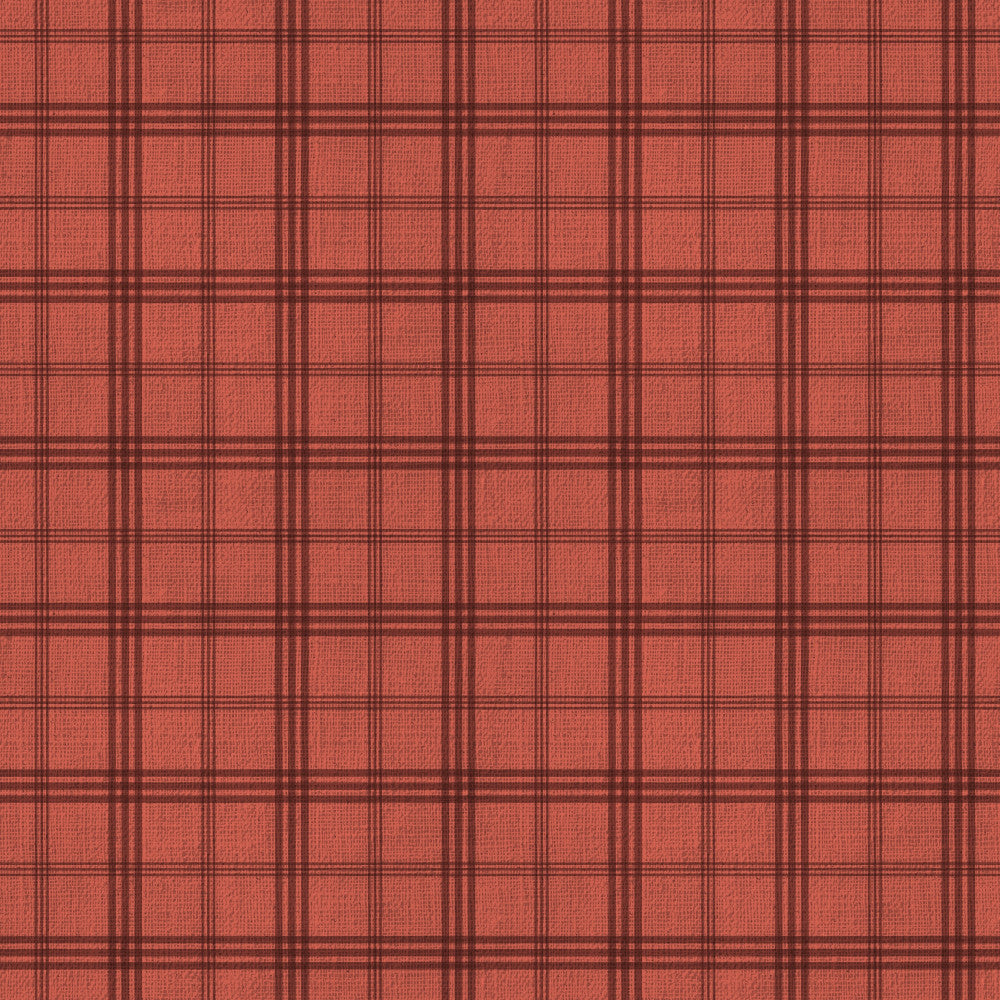 burnt orange, rust red, coral, terracotta, plaid, tartan, checked pattern, geometric, traditional, classic, rustic, farmhouse, cabin, country, autumn, fall, warm tones, checkered, grid pattern, red plaid, orange plaid, woven texture, flannel style, cozy, vintage, lodge, home decor, upholstery, sophisticated