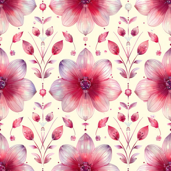 magenta pink, dusty rose, lavender purple, coral pink, cream ivory, floral, botanical, daisy, cosmos, nature, elegant, romantic, whimsical, spring, summer, garden flowers, delicate petals, layered blooms, gradient shading, watercolor style, feminine, decorative, ornamental, home decor, nursery, kids room, baby gift, cottage core, botanical garden