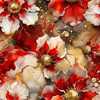 burgundy red, cream white, gold accents, burnt orange, deep red, floral, watercolor flowers, abstract floral, elegant, luxurious, botanical, nature, poppies, dahlias, flower petals, gold leaf, metallic accents, white line art, sophisticated, modern, artistic, home decor, wall art inspired, botanical garden, romantic, wedding, celebration, spring, summer, upscale nursery