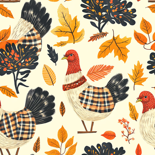 autumn, fall, harvest, plaid, checkered, orange, cream, navy blue, red, black, gold, birds, leaves, feathers, nature, woodland, farmhouse, rustic, whimsical, folk art, vintage, cozy, seasonal, thanksgiving, country, cottage core, botanical, illustrated, hand-drawn, warm tones
