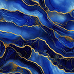 royal blue, gold, navy blue, sapphire blue, cobalt blue, agate pattern, marble texture, geode design, flowing lines, abstract swirls, mineral veins, crystalline formations, luxurious, elegant, fluid movement,, fabric panel, gemstone inspired, natural stone, metallic accents