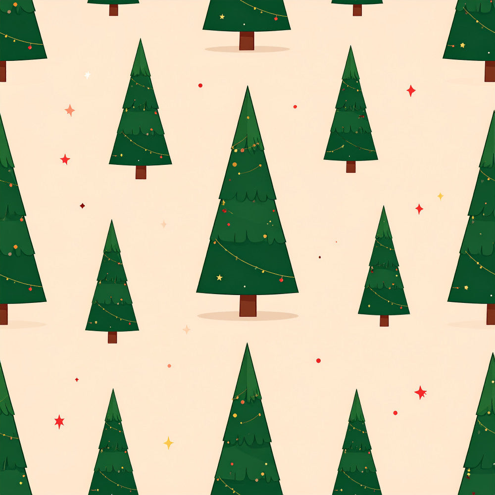 forest green, cream, beige, tan, red, gold, yellow, christmas, holiday, trees, evergreen, festive, stars, ornaments, garland, winter, celestial, whimsical, modern, traditional, seasonal, kids, children, playroom, nursery, decorative, geometric, sparkle, twinkle, merry