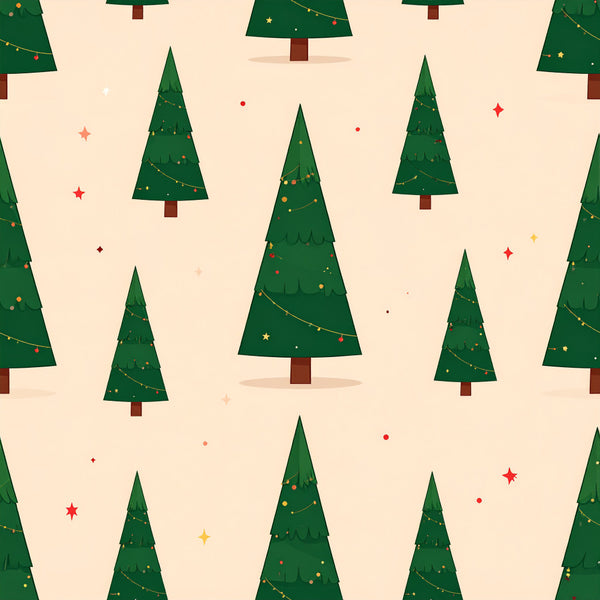 forest green, cream, beige, tan, red, gold, yellow, christmas, holiday, trees, evergreen, festive, stars, ornaments, garland, winter, celestial, whimsical, modern, traditional, seasonal, kids, children, playroom, nursery, decorative, geometric, sparkle, twinkle, merry