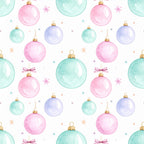 pastel pink, mint green, lavender blue, blush pink, soft turquoise, pale blue, watercolor ornaments, christmas baubles, holiday decorations, festive, whimsical, elegant, pastel colors, winter holiday, christmas theme, nursery decor, baby shower, kids room, playroom, stars, bows, ribbons, shiny baubles, gold accents, delicate, soft, gentle, magical, seasonal, celebratory