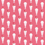 pink background, milkshakes, ice cream sundaes, retro desserts, 1950s style, diner theme, whipped cream, cherries, sprinkles, vintage illustrations, nostalgic pattern, repeating motif,, fabric panel, sweet treats, soda fountain, pastel pink, white cream, red accents, mid-century modern