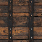 wooden planks, rustic brown, weathered wood, metal straps, iron hardware, barn door, western theme, distressed texture, aged patina,, fabric panel, country style, farm aesthetic, vintage wood, metal rivets, rustic decor, brown tones, weathered finish, cottage core, frontier style