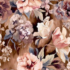 dusty rose, mauve, blush pink, cream, ivory, taupe, bronze, deep plum, navy blue, floral, vintage floral, botanical, roses, peonies, elegant, romantic, traditional, garden, nature, soft, delicate, feminine, spring, summer, timeless, classic, botanical print, layered flowers, full bloom, shabby chic