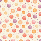 coral pink, dusty rose, mauve, lavender, peach, apricot, cream, polka dots, circles, bubble pattern, playful, whimsical, modern, cheerful, contemporary, spring, summer, nursery, kids room, playroom, baby shower, toddler, soft colors, pastel, watercolor, abstract, fun, cute, gender neutral, colorful