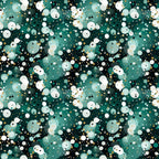 green, teal, white, gold, black, confetti pattern, polka dots, circles, scattered dots, geometric design, festive, celebratory,, fabric panel, modern pattern, abstract design, party theme, bubbly pattern, dotted fabric, contemporary style