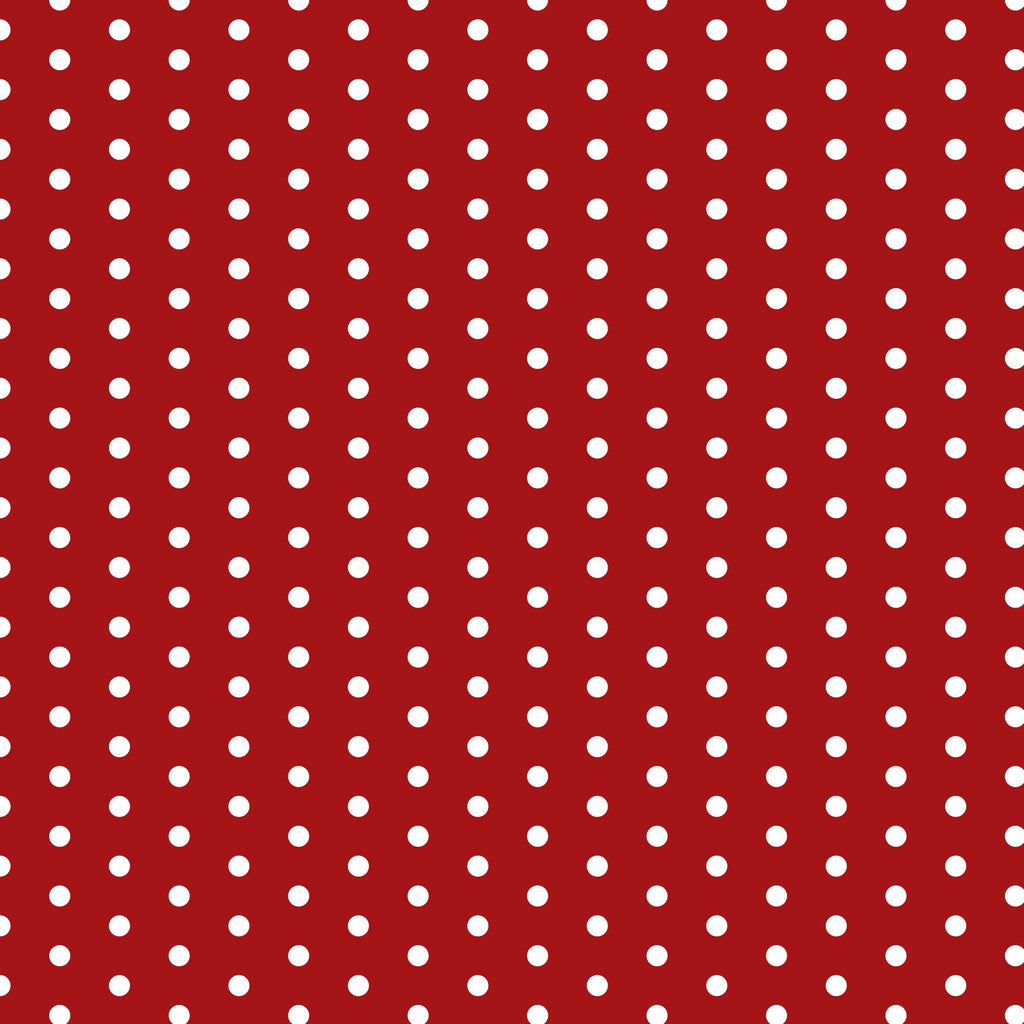 red background, white polka dots, retro pattern, 1950s style, diner aesthetic, vintage design,, fabric panel, geometric dots, mid-century modern, nostalgic pattern, americana style, repeating circles, rockabilly motif, cotton fabric, crafting material, sewing supplies, polka dot print, cherry red, bright white