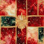 deep red, burgundy, forest green, teal, gold, cream, ivory, festive, holiday, christmas, elegant, luxurious, modern, abstract watercolor, glitter, sparkle, snowflakes, stars, geometric panels, gold glitter accents, jewel tones, rich colors, celebration, winter, formal, sophisticated, premium, decorative panels